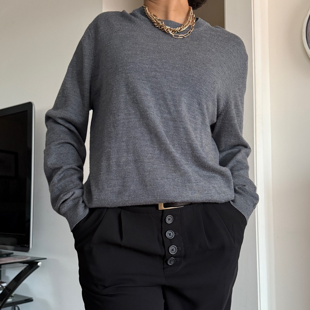 Bloomingdale’s Grey Merino Wool Sweater